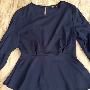 Cute long sleeve top Navy Blue